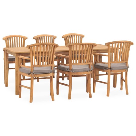 Garden dining set 7 pieces solid teak and cushions by vidaXL, Garden sets - Ref: Foro24-3060040, Price: 1,00 €, Discount: %