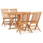 Folding garden dining set 5 pieces solid teak wood by vidaXL, Garden sets - Ref: Foro24-3059991, Price: 417,24 €, Discount: %