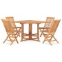 Folding garden dining set 5 pieces solid teak wood by vidaXL, Garden sets - Ref: Foro24-3059991, Price: 417,24 €, Discount: %