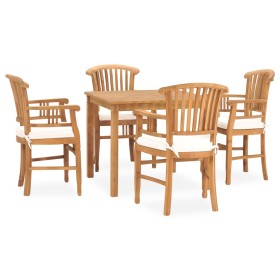 5-piece garden dining set and solid teak wood cushions by vidaXL, Garden sets - Ref: Foro24-3060011, Price: 623,50 €, Discoun...