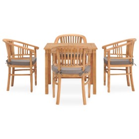 5-piece garden dining set and solid teak wood cushions by vidaXL, Garden sets - Ref: Foro24-3060007, Price: 733,99 €, Discoun...