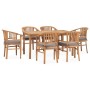 Garden dining set 7 pieces and solid teak wood cushions by vidaXL, Garden sets - Ref: Foro24-3060021, Price: 1,00 €, Discount: %