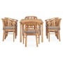 Garden dining set 7 pieces and solid teak wood cushions by vidaXL, Garden sets - Ref: Foro24-3060021, Price: 1,00 €, Discount: %