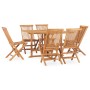 Folding garden dining set 7 pieces solid teak wood by vidaXL, Garden sets - Ref: Foro24-3059992, Price: 522,10 €, Discount: %