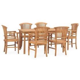 Garden dining set 7 pieces solid teak wood by vidaXL, Garden sets - Ref: Foro24-3060023, Price: 981,23 €, Discount: %