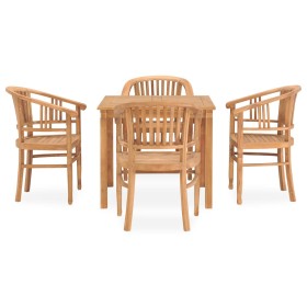 Garden dining set 5 pieces solid teak wood by vidaXL, Garden sets - Ref: Foro24-3060003, Price: 639,03 €, Discount: %