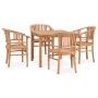 Conjunto de comedor para jardín 5 piezas madera maciza de teca de vidaXL, Conjuntos de jardín - Ref: Foro24-3060003, Precio: ...