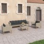 4-teiliges Gartenmöbel-Set und beige synthetische Rattankissen von vidaXL, Gartensets - Ref: Foro24-3059326, Preis: 511,71 €,...