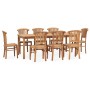 Garden dining set 9 pieces solid teak wood by vidaXL, Garden sets - Ref: Foro24-3060043, Price: 1,00 €, Discount: %