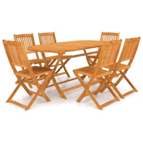 Set comedor de jardín plegable 7 piezas madera maciza de acacia de vidaXL, Conjuntos de jardín - Ref: Foro24-3060197, Precio:...