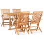 Set de comedor de jardín plegable 5 pzas madera maciza de teca de vidaXL, Conjuntos de jardín - Ref: Foro24-3059993, Precio: ...