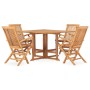 Folding garden dining set 5 pieces solid teak wood by vidaXL, Garden sets - Ref: Foro24-3059993, Price: 504,32 €, Discount: %