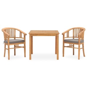 3-piece garden dining set with solid teak wood and cushions by vidaXL, Garden sets - Ref: Foro24-3060006, Price: 450,99 €, Di...