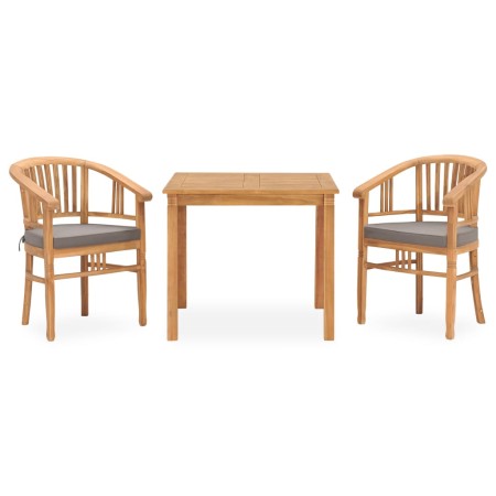 3-piece garden dining set with solid teak wood and cushions by vidaXL, Garden sets - Ref: Foro24-3060006, Price: 432,30 €, Di...