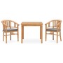 3-piece garden dining set with solid teak wood and cushions by vidaXL, Garden sets - Ref: Foro24-3060006, Price: 432,30 €, Di...