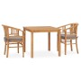 3-piece garden dining set with solid teak wood and cushions by vidaXL, Garden sets - Ref: Foro24-3060006, Price: 432,30 €, Di...