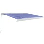 Toldo de carrete manual azul y blanco 400x300 cm de vidaXL, Toldos - Ref: Foro24-3052674, Precio: 935,61 €, Descuento: %