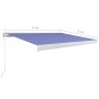 Toldo de carrete manual azul y blanco 400x300 cm de vidaXL, Toldos - Ref: Foro24-3052674, Precio: 935,61 €, Descuento: %