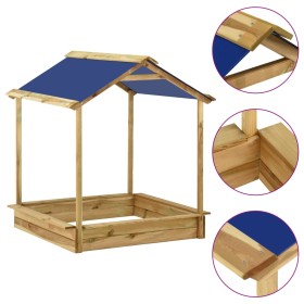 Garden playhouse with pine wood sandbox 128x120x145 cm by vidaXL, Children's houses - Ref: Foro24-315631, Price: 69,99 €, Dis...