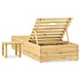 Lounger with green impregnated pine wood table by vidaXL, Loungers - Ref: Foro24-315401, Price: 109,26 €, Discount: %