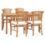 5-piece garden dining set and solid teak wood cushions by vidaXL, Garden sets - Ref: Foro24-3060024, Price: 832,47 €, Discoun...