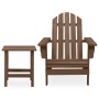 Chair with ottoman and Adirondack garden table made of solid brown fir. by vidaXL, Garden sets - Ref: Foro24-315921, Price: 8...