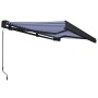 Toldo de carrete manual azul y blanco 450x300 cm de vidaXL, Toldos - Ref: Foro24-3052707, Precio: 629,73 €, Descuento: %