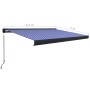 Toldo de carrete manual azul y blanco 450x300 cm de vidaXL, Toldos - Ref: Foro24-3052707, Precio: 629,73 €, Descuento: %