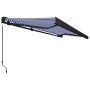 Blue and white manual reel awning 500x300 cm by vidaXL, Awnings - Ref: Foro24-3052710, Price: 630,16 €, Discount: %