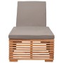 Sun lounger with dark gray solid teak wood cushion by vidaXL, Loungers - Ref: Foro24-316038, Price: 249,99 €, Discount: %