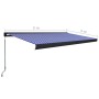 Toldo de carrete manual azul y blanco 500x300 cm de vidaXL, Toldos - Ref: Foro24-3052710, Precio: 629,99 €, Descuento: %