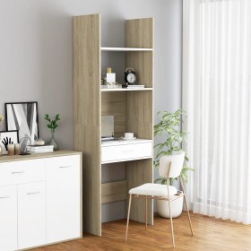 White and oak plywood shelf 60x35x180 cm by vidaXL, Bookcases and shelves - Ref: Foro24-803430, Price: 90,99 €, Discount: %