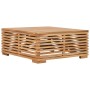 Set de mesa y reposapiés de jardín y cojín crema madera de teca de vidaXL, Sofás modulares de exterior - Ref: Foro24-316041, ...