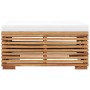 Set de mesa y reposapiés de jardín y cojín crema madera de teca de vidaXL, Sofás modulares de exterior - Ref: Foro24-316041, ...