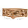 Set de mesa y reposapiés de jardín y cojín crema madera de teca de vidaXL, Sofás modulares de exterior - Ref: Foro24-316041, ...