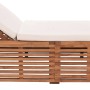 Sun lounger with solid cream teak wood cushion by vidaXL, Loungers - Ref: Foro24-316037, Price: 319,17 €, Discount: %