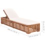 Sun lounger with solid cream teak wood cushion by vidaXL, Loungers - Ref: Foro24-316037, Price: 319,17 €, Discount: %