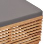 Set de mesa reposapiés de jardín cojín gris oscuro madera teca de vidaXL, Sofás modulares de exterior - Ref: Foro24-316042, P...