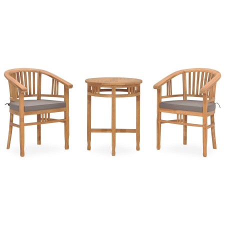 3-piece garden dining set and solid teak wood cushions by vidaXL, Garden sets - Ref: Foro24-3059997, Price: 397,53 €, Discoun...