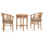 3-piece garden dining set and solid teak wood cushions by vidaXL, Garden sets - Ref: Foro24-3059997, Price: 397,53 €, Discoun...