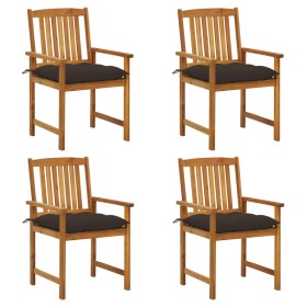 Garden chairs with cushions 4 units solid acacia wood by vidaXL, Garden chairs - Ref: Foro24-3061214, Price: 263,99 €, Discou...