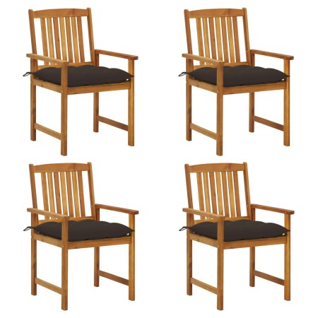 Garden chairs with cushions 4 units solid acacia wood by vidaXL, Garden chairs - Ref: Foro24-3061214, Price: 273,75 €, Discou...