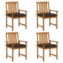 Garden chairs with cushions 4 units solid acacia wood by vidaXL, Garden chairs - Ref: Foro24-3061214, Price: 273,75 €, Discou...