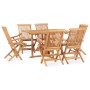 Set comedor de jardín plegable 7 piezas madera maciza de teca de vidaXL, Conjuntos de jardín - Ref: Foro24-3059994, Precio: 5...