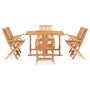 Folding garden dining set 7 pieces solid teak wood by vidaXL, Garden sets - Ref: Foro24-3059994, Price: 556,38 €, Discount: %