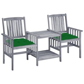 Garden chairs with table and solid acacia wood cushions by vidaXL, Garden sets - Ref: Foro24-3061322, Price: 153,99 €, Discou...