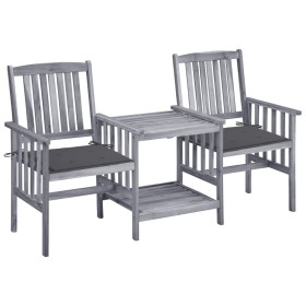 Garden chairs with table and solid acacia wood cushions by vidaXL, Garden sets - Ref: Foro24-3061302, Price: 158,99 €, Discou...