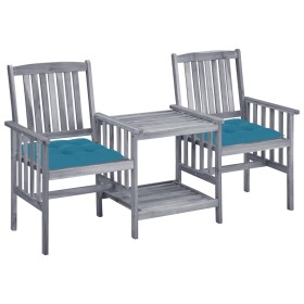 Garden chairs with table and solid acacia wood cushions by vidaXL, Garden sets - Ref: Foro24-3061321, Price: 155,99 €, Discou...