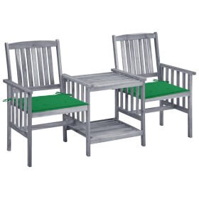 Garden chairs with table and solid acacia wood cushions by vidaXL, Garden sets - Ref: Foro24-3061307, Price: 152,99 €, Discou...