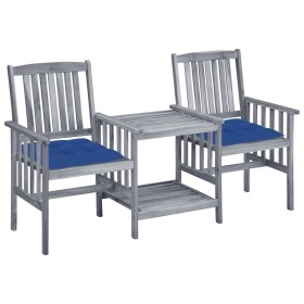 Garden chairs with a small table and solid acacia wood cushions. by vidaXL, Garden sets - Ref: Foro24-3061327, Price: 157,99 ...